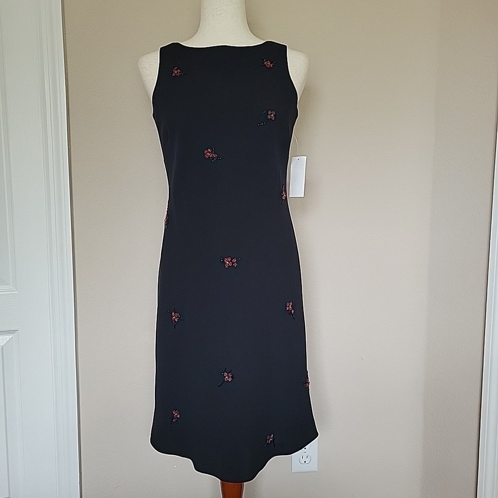 Vtg Evan Picone Mini Dress Sz 6 P Fairy Grunge 90s Floral Whimsigoth Beaded NEW